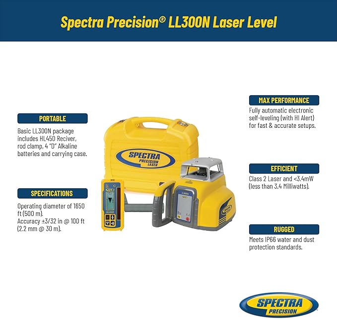 Spectra Laser LL300N + HL450 Receiver Alkaline Batteries